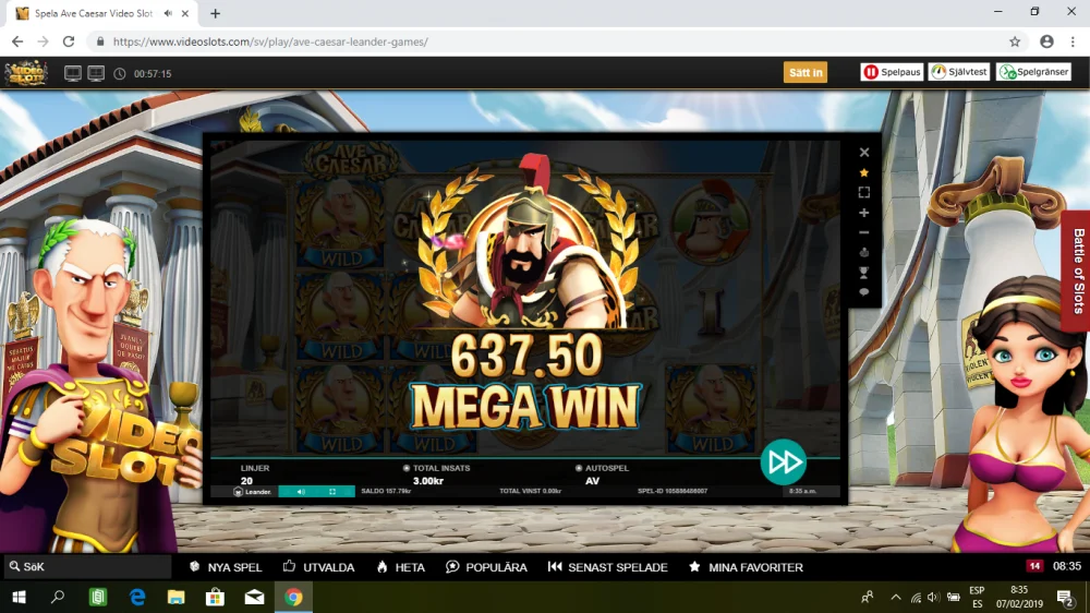 Ave Caesar-Viedeoslots Casino-February 2019.webp
