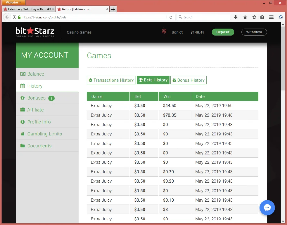 bitstarz_Extra_Juicy_BacktoBack_bonus_bet_history_20190522.webp
