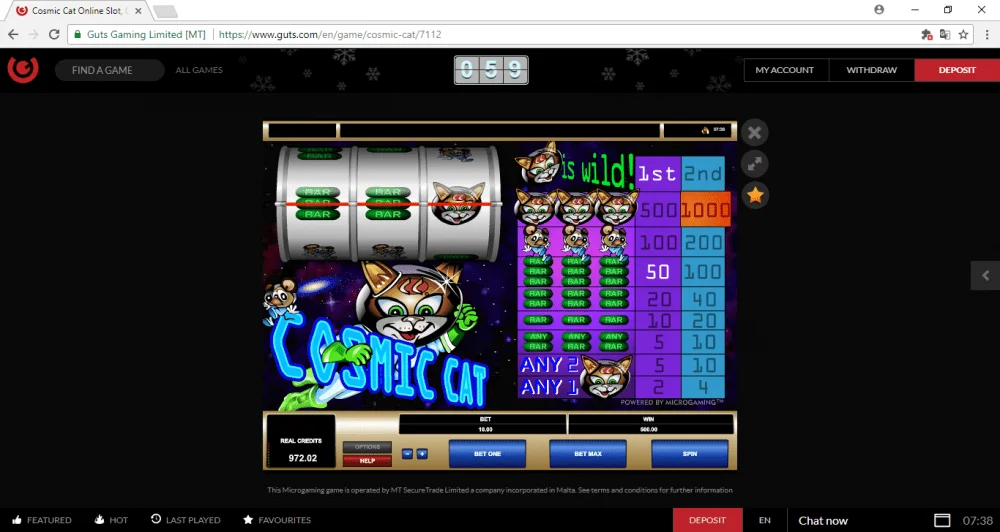 Cosmic Cat - - Guts Casino -December 2017.webp