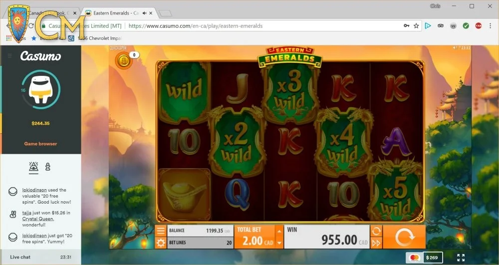 Eastern Emeralds Slot Winner By me_and_ed - Sept 2018.webp