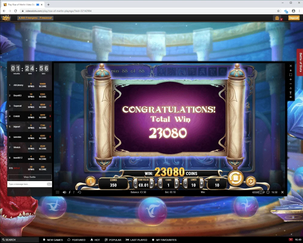 Play Rise of Merlin Video Slot Free at Videoslots.com - Google Chrome 03.06.2020 16_50_06.webp