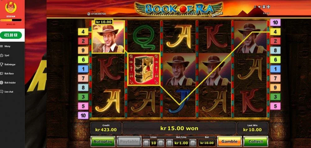 Rizk - Book of Ra almost win.webp