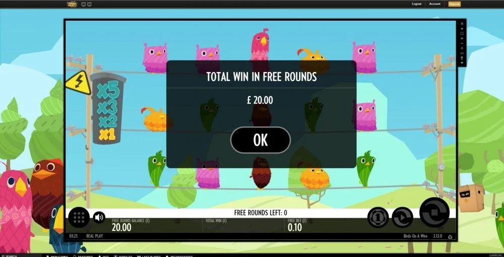videoslots birds 20 free spins.webp