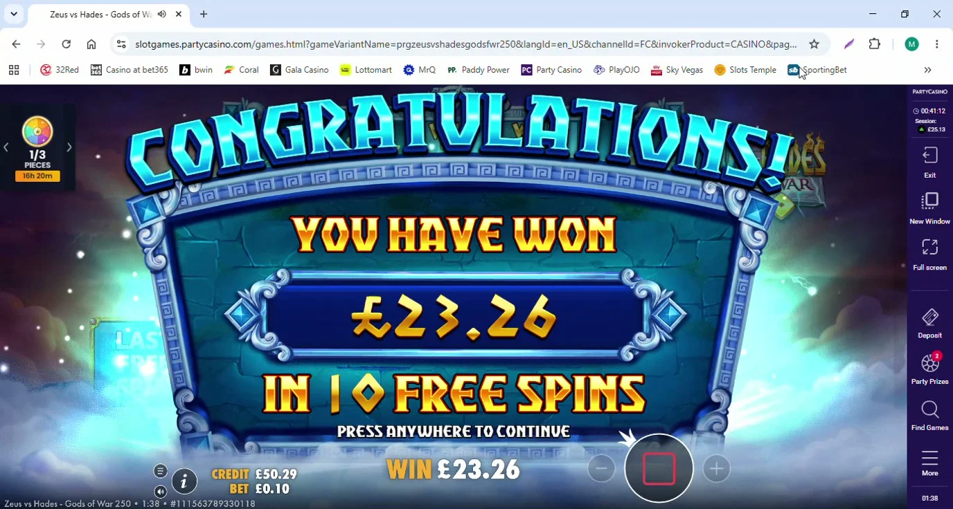 zeusvshades250partycasinoZEUSFSroundtotalwin232.6xbetPOSTEDONCMWCCOMP.webp
