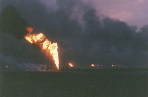 Buring Oilwells - Kuwait