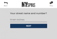 NYSpins Registration Form Step 7 Mobile Device View