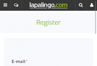 Lapalingo Registration Form Mobile Device View