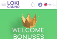 LokiCasino Promotions Mobile Device View 