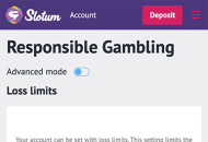 Slotum Responsible Gambling Settings Mobile Device View