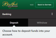 BlackjackBallroom Payment Methods Mobile Device View 