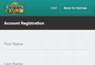 NostalgiaCasino Registration Form Step 1 Mobile Device View