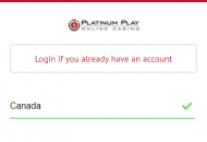 PlatinumPlay Registration Form Step 1 Mobile Device View