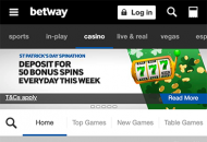 Betway Homepage Mobile Device View 
