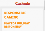 Cashmio Responsible Gambling Information Mobile Device View