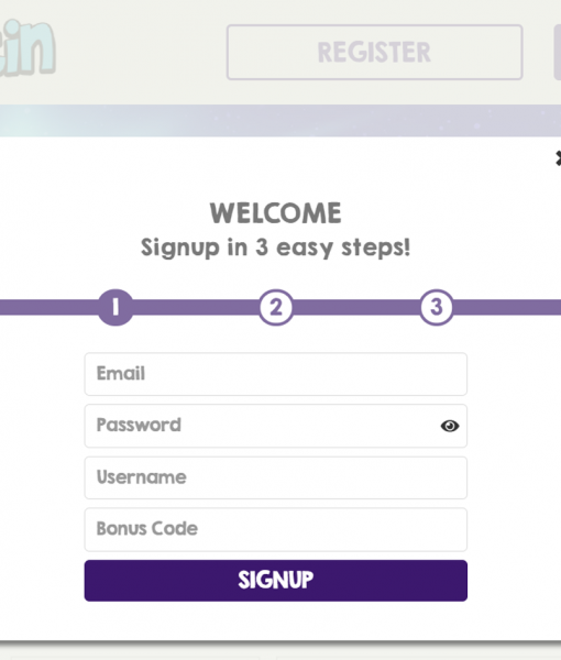 GaleAndMartinCasino Registration Form Step 1 Desktop Device View