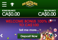 GoldenPalace Homepage 2 Mobile Device View