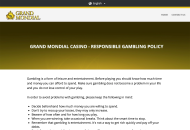 GrandMondial Responsible Gambling Information Desktop Device View