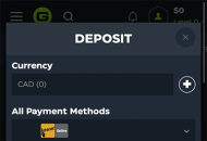 GSlot Payment Methods Mobile Device View 