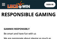Locowin Responsible Gambling Information Mobile Device View