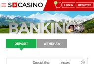SCasino Payment Methods Mobile Device View