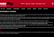 Powerplay Responsible Gambling Information Desktop Device View