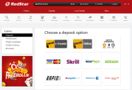 RedStar Payment Methods Desktop Device View