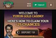 YukonGold Welcome Bonus Mobile Device View