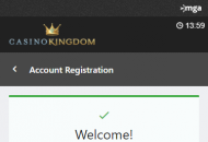 CasinoKingdom Account Registered Mobile Device View 