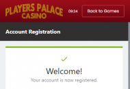 PlayerPalace Registration Form Step 2 Mobile Device View