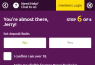 SlotsMagic Registration Form Step 6 Mobile Device View