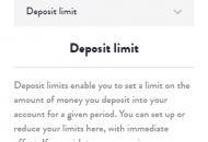 Dunder Responsible Gambling Settings Mobile Device View