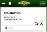 GoldenPalace Registration Form Step 1 Mobile Device View 