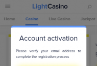 LightCasino Registration Form Step 3 Mobile Device View