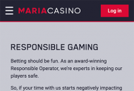 MariaCasino Responsible Gambling Settings Mobile Device View 