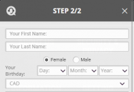 Next Registration Form Step 2 Mobile Device View