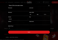 Oshi Registration Form Step 2 Desktop Device View 