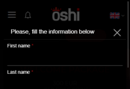 Oshi Registration Form Step 2 Mobile Device View 
