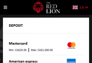 RedLion Payment Methods Mobile Device View 