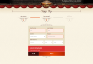 HighNoonCasino Registration Form Step 2 Desktop Device View