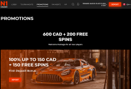 N1Casino Promotions Desktop Device View