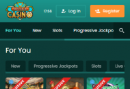 NostalgiaCasino Homepage Mobile Device View