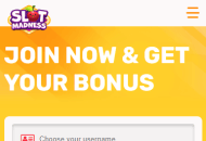 SlotMadness Registration Form Step 1 Mobile Device View