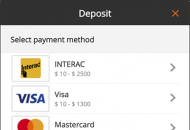 Betsson Payment Methods Mobile Device View 