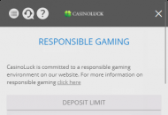 CasinoLuck Responsible Gambling Settings Mobile Device View 