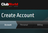 ClubWorld Registration Form Step 1 Mobile Device View