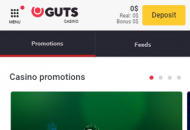Guts Promotions Mobile Device View