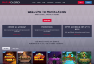 MariaCasino Homepage Desktop Device View 