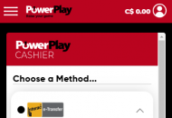 Powerplay Payment Methods Mobile Device View