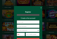 Casinomate Registration Form Step 1 Desktop Device View