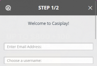 Casiplay Registration Form Step 1 Mobile Device View 